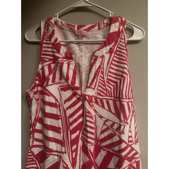 Lilly Pulitzer Estrada Shift Dress Capri Pink Yacht Sea Size Large Sleeveless - Picture 2 of 10